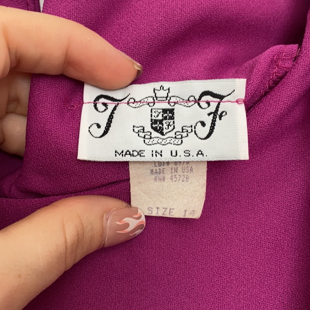 Vintage T Fe Magenta Drop Waist Dress - Picture 4 of 14